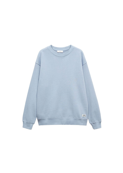 Shop Mango - Sweater Coton Bleu - M - Garçon In Blue