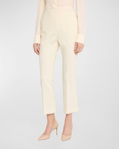 Shop Max Mara Nepeta Straight-leg Cropped Trousers In White