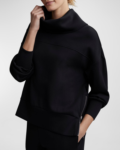 Shop Varley Doublesoft Priya Longline Sweatshirt In Black