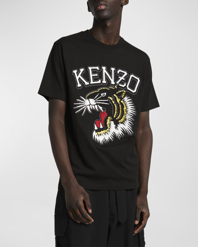 Shop Kenzo Men's Tiger Varsity T-shirt In Black