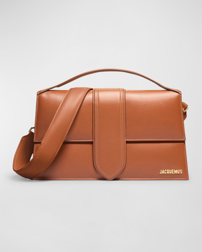 Shop Jacquemus Le Bambinou Leather Top-handle Bag In Light Brown 2