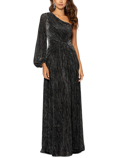 Shop Betsy & Adam Womens Metallic One Shoulder Evening Dress In Black
