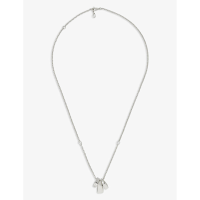 Shop Gucci Womens Silver Interlocking G Charm Sterling-silver Necklace