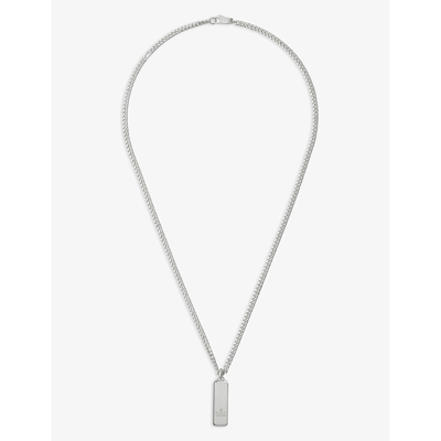 Shop Gucci Womens Silver Interlocking-g Tag Sterling-silver Necklace