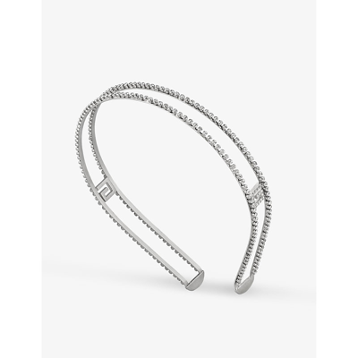 Shop Gucci Women's Silver G Motif Metal And Crystal Head Band