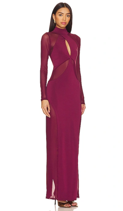 Shop Afrm Rosalia Maxi Dress In Burgundy