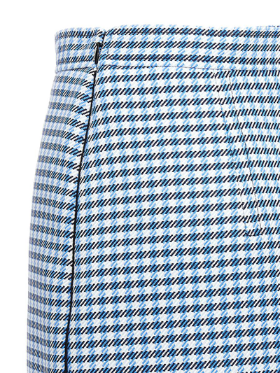 Shop Marni Check Longuette Skirt In Blue