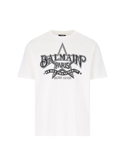 Shop Balmain 'étoile' Print T-shirt In White
