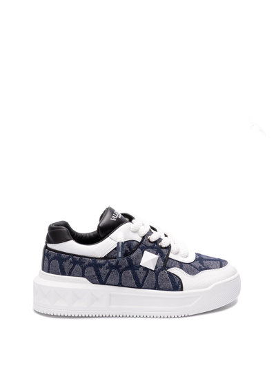 Shop Valentino `one Stud Xl` Sneakers In Blue