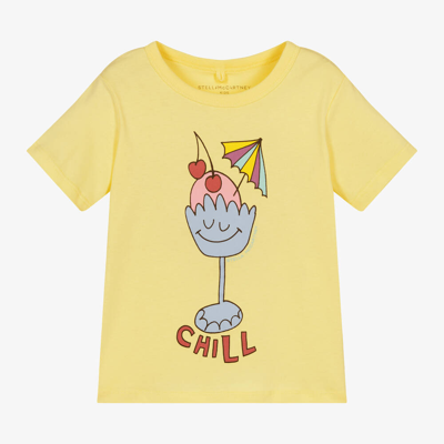 Shop Stella Mccartney Kids Girls Yellow Cocktail Cotton T-shirt