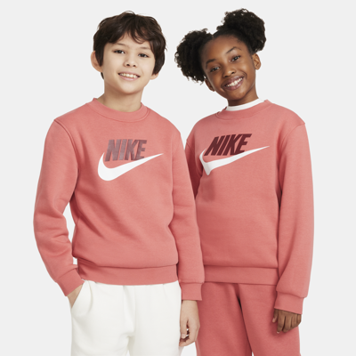 Shop Nike Sportswear Club Fleece Big Kids' Sweatshirt In Red