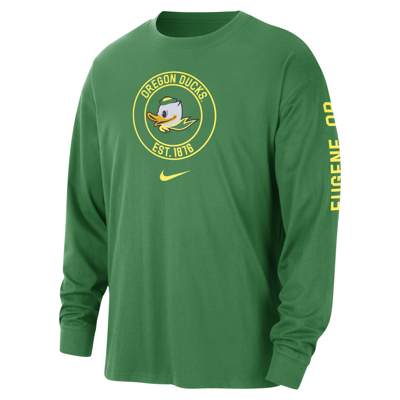 Shop Nike Oregon Max90  Men's College Long-sleeve T-shirt In Green