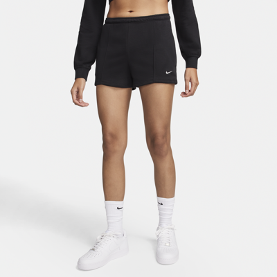 Shop Nike Women's  Sportswear Chill Terry High-waisted Slim 2" French Terry Shorts In Black