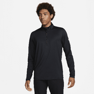 Nike Dri-fit Half Zip Golf Top In Black