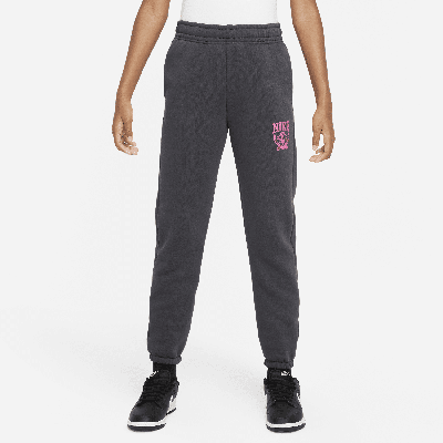Shop Nike Sportswear Big Kids' (girls') Oversized Fleece Pants In Grey