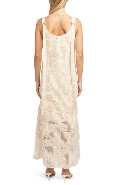 Shop En Saison Reese Floral Appliqué Open Stitch Maxi Dress In Ecru