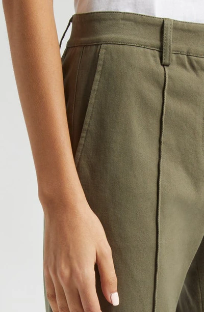 Shop Atm Anthony Thomas Melillo Stretch Cotton Twill Flare Leg Pants In Oil Green