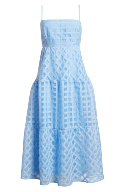 Shop Lost + Wander High Tide Midi Dress In Baby-blue-white