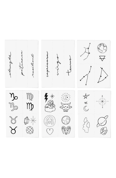 Shop Inked By Dani Earth Zodiac Temporary Tattoos In Black