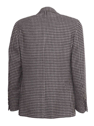 Lardini Houndstooth Jacket In Brown