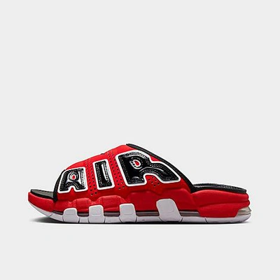 Shop Nike Men's Air More Uptempo Slide Sandals In University Red/black/clear/white
