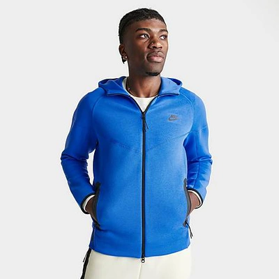 Shop Nike Men's Tech Fleece Windrunner Full-zip Hoodie In Light Photo Blue/black