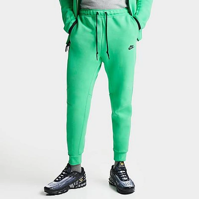 Shop Nike Men's Sportswear Tech Fleece Jogger Pants In Spring Green/black