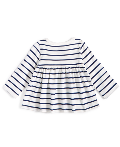 Shop First Impressions Baby Girls Trend Striped Ruffled Shirt, Created For Macy's In Angel White