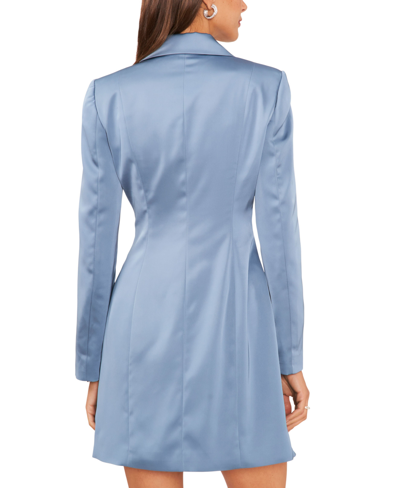 Shop 1.state Women's Satin Side-tie Blazer Dress In Bluestone