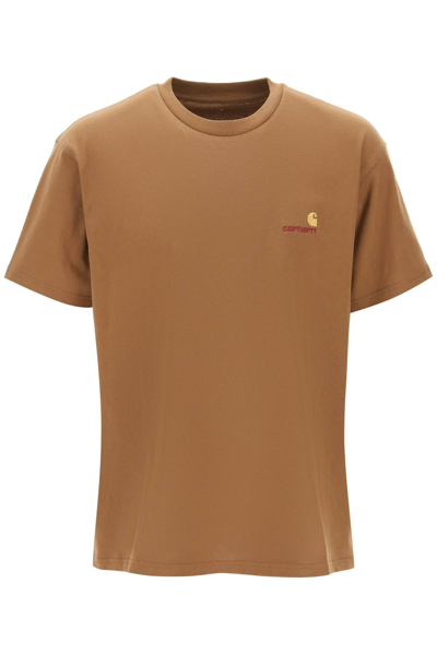 Shop Carhartt American Script T Shirt In Brown
