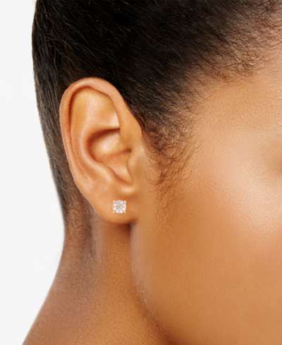 Macy's Diamond Cluster Stud Earrings (1/4 Ct. T.w.) In 14k Rose Gold In Rose Gold