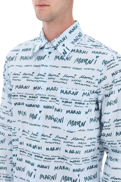 Shop Marni Shirt With Logo Lettering Motif