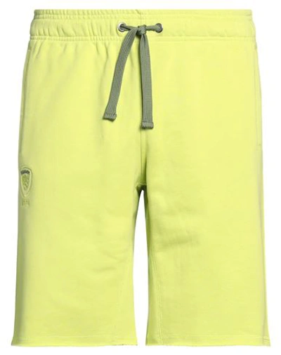 Shop Blauer Man Shorts & Bermuda Shorts Acid Green Size Xl Cotton, Polyester