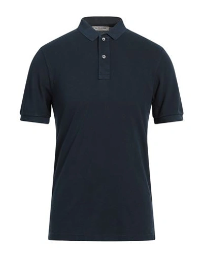 Shop La Fileria Man Polo Shirt Midnight Blue Size 44 Cotton