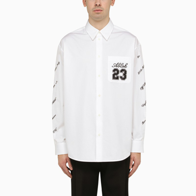 Shop Off-white ™ | White Oversize Shirt With Logo 23