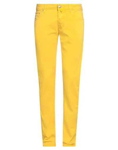 Shop Jacob Cohёn Man Pants Ocher Size 31 Cotton, Elastane In Yellow
