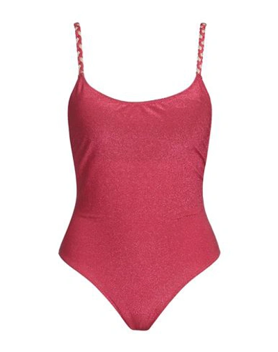 Shop Cotazur Woman One-piece Swimsuit Fuchsia Size L Polyester, Polyamide, Elastane In Pink