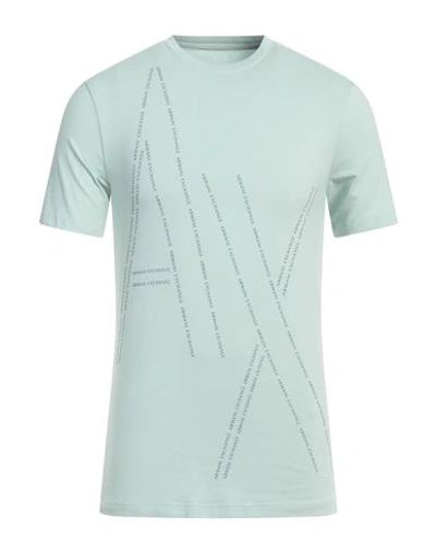 Shop Armani Exchange Man T-shirt Sage Green Size Xs Cotton, Elastane
