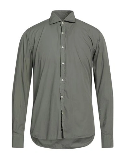 Shop Rossopuro Man Shirt Military Green Size 15 ½ Cotton