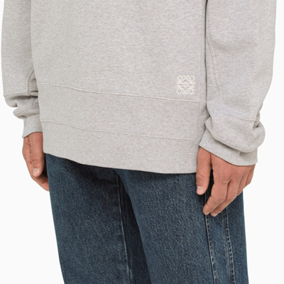 Shop Loewe Grey Cotton Hoodie With Logo Men In Gray