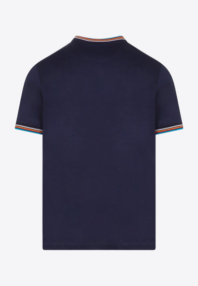 Shop Paul Smith Artist Stripe Crewneck T-shirt In Blue
