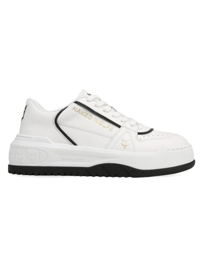 Shop Naked Wolfe Women's Cara Leather Sneakers In White