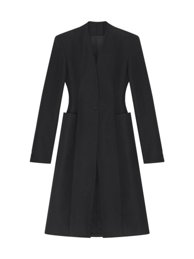 Shop Givenchy Women's Fitted Coat In Wool In Black