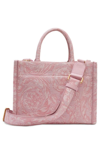 Versace Athena Large Jacquard Tote Bag In Pink/ Rose/ Gold