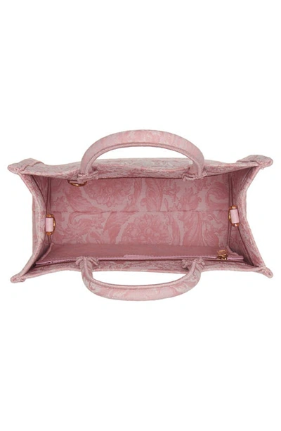 Versace Athena Large Jacquard Tote Bag In Pink/ Rose/ Gold