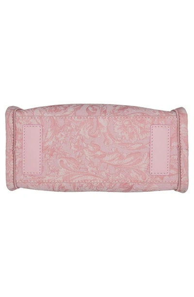 Versace Athena Large Jacquard Tote Bag In Pink/ Rose/ Gold