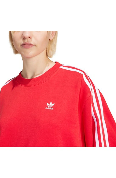 Shop Adidas Originals Oversize Cotton Blend Sweatshirt In Better Scarlet