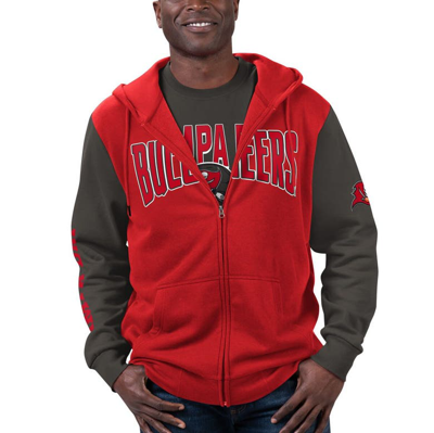 Shop G-iii Sports By Carl Banks Red/pewter Tampa Bay Buccaneers T-shirt & Full-zip Hoodie Combo Set