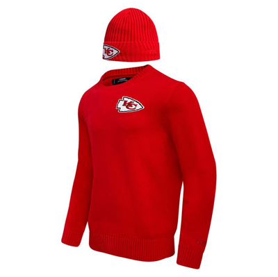 Shop Pro Standard Red Kansas City Chiefs Crewneck Pullover Sweater & Cuffed Knit Hat Box Gift Set