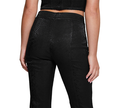 Shop Guess Women's Kiersten Snake-print Lace-up Pants In Jet Black A